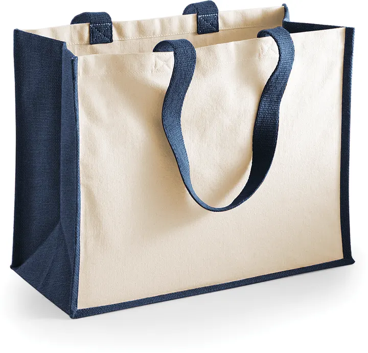 Sac cabas classique en jute Navy