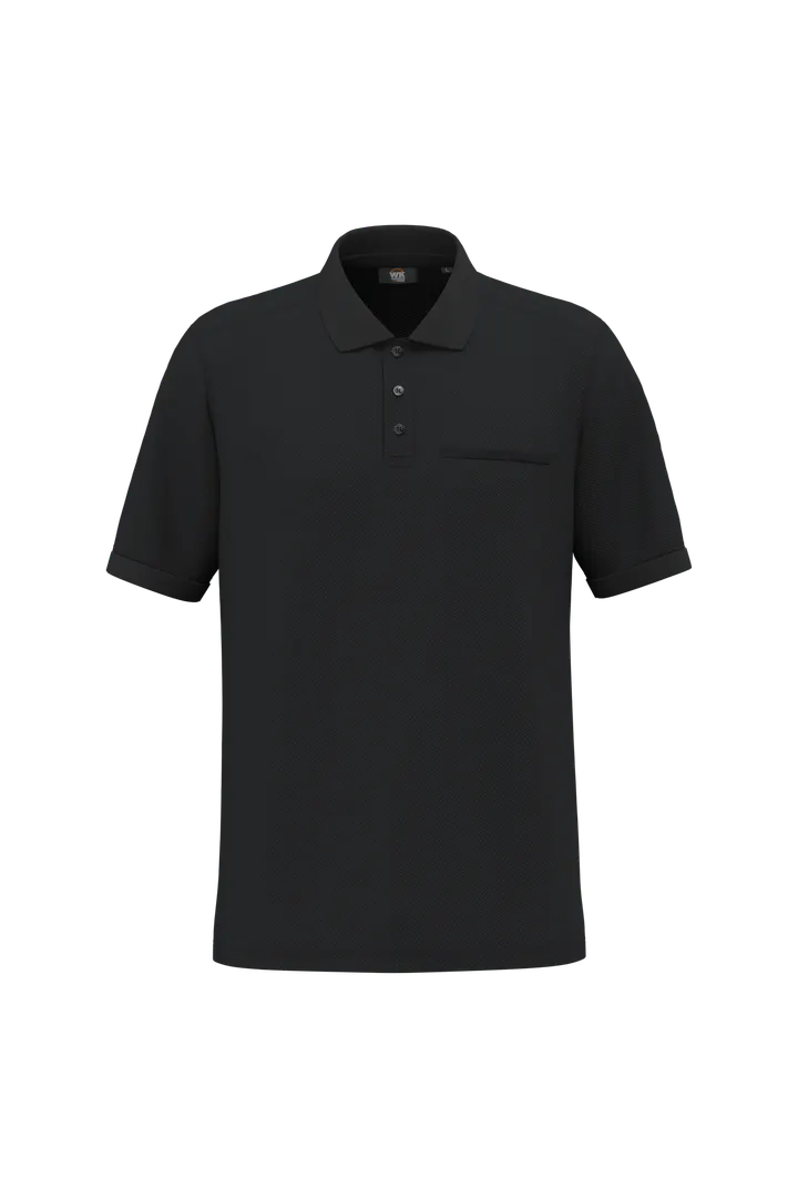 Bio-Baumwolle Unisex-Poloshirt mit Brusttasche Black