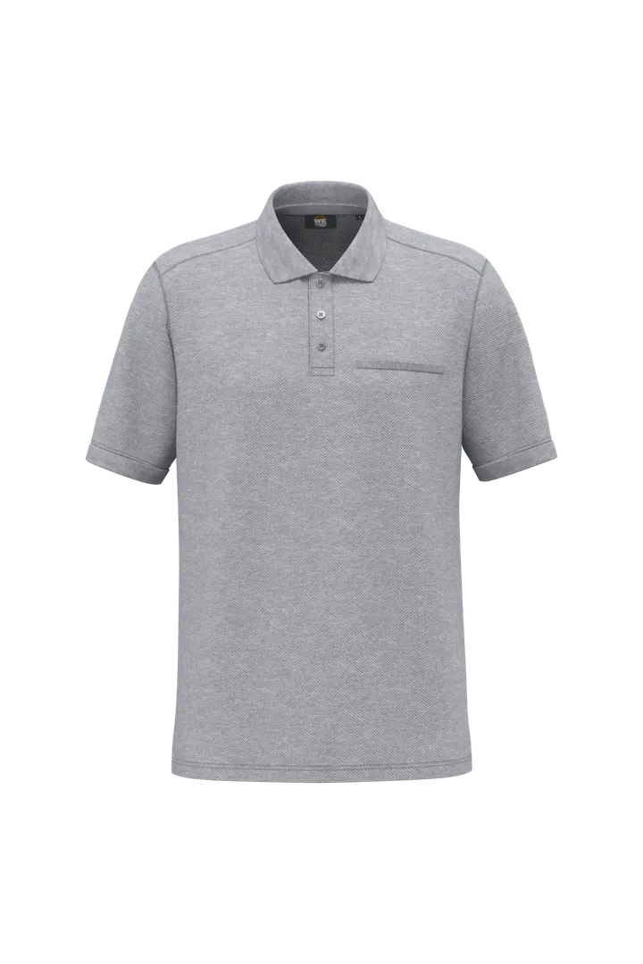 Bio-Baumwolle Unisex-Poloshirt mit Brusttasche Oxford Grey