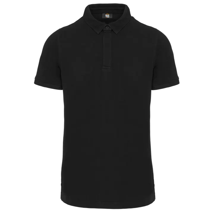 Polo col boutons pression manches courtes homme Black