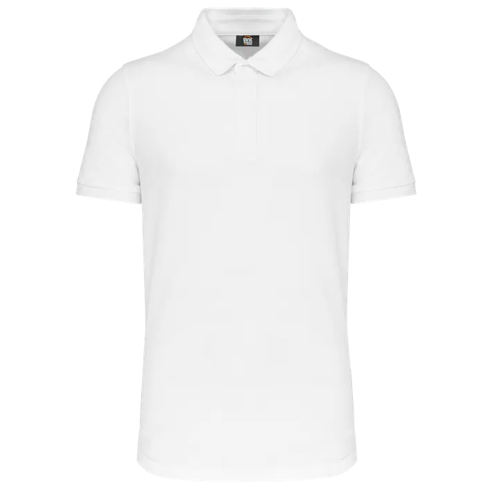 Polo col boutons pression manches courtes homme White