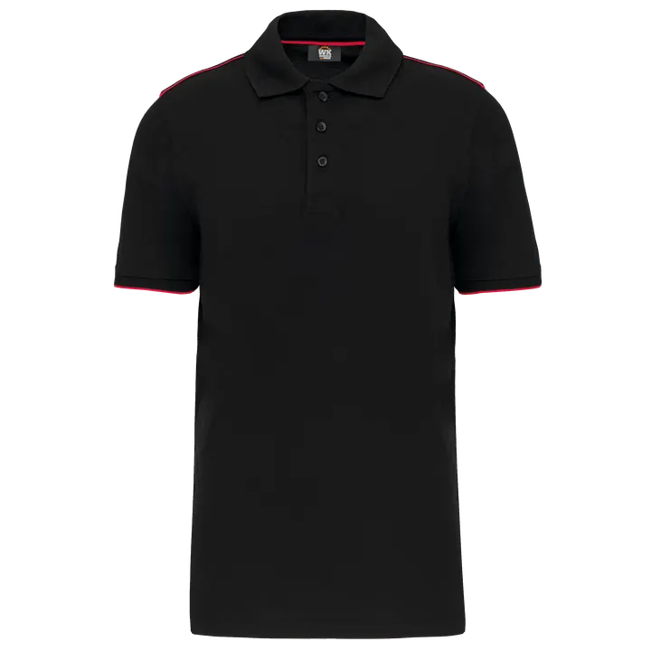Polo Day To Day mit kontrastfarbenen, kurzen Ärmeln Black / Red