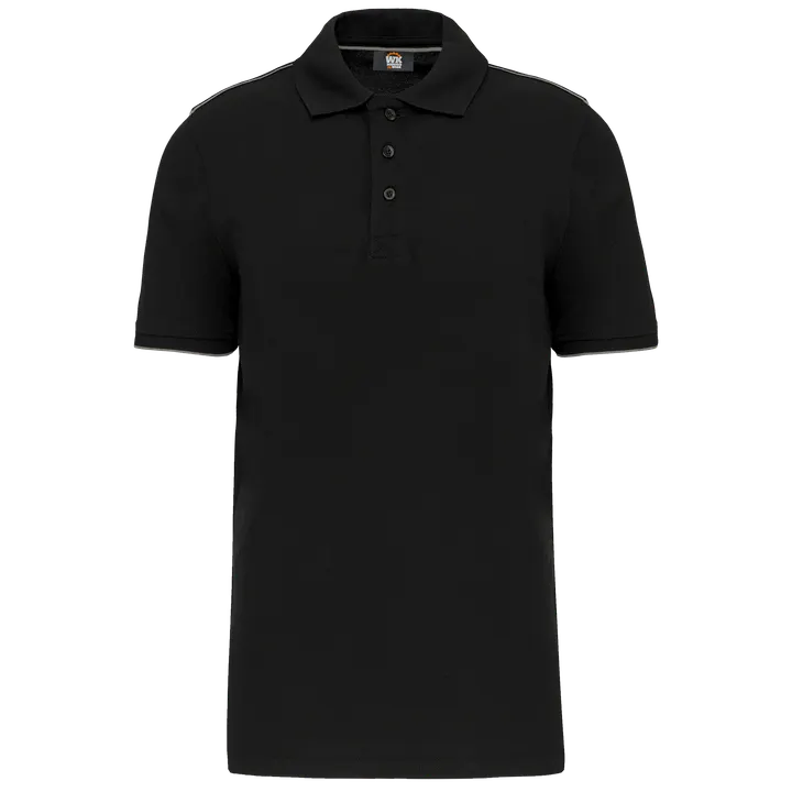 Polo Day To Day mit kontrastfarbenen, kurzen Ärmeln Black / Silver