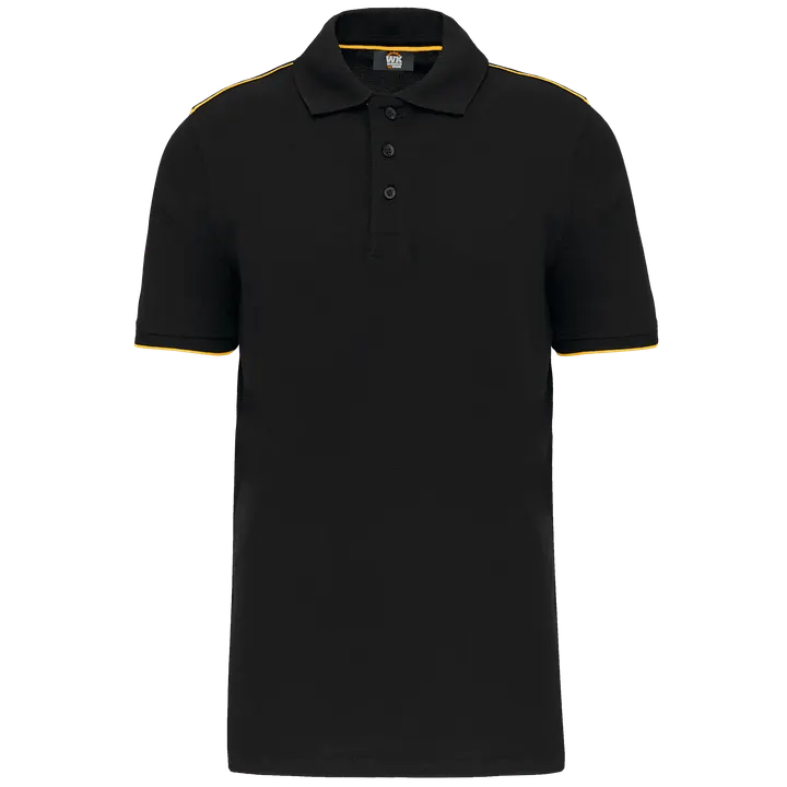Polo Day To Day mit kontrastfarbenen, kurzen Ärmeln Black / Yellow