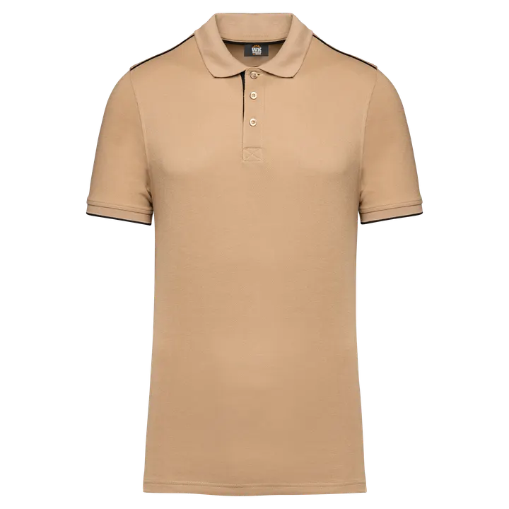Polo Day To Day mit kontrastfarbenen, kurzen Ärmeln Camel / Black