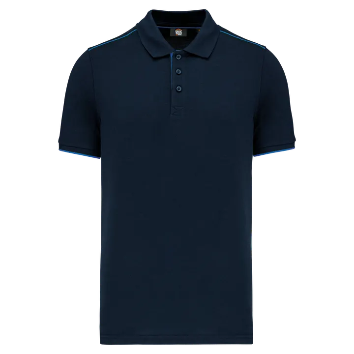 Polo Day To Day mit kontrastfarbenen, kurzen Ärmeln Navy / Light Royal Blue