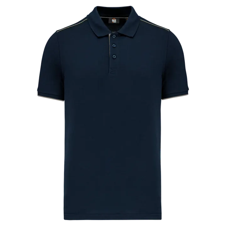 Polo Day To Day mit kontrastfarbenen, kurzen Ärmeln Navy / Silver