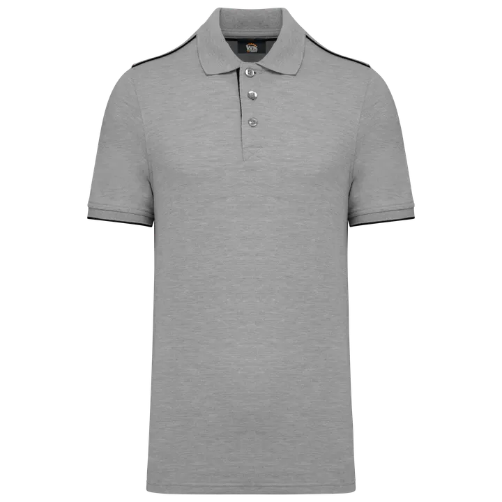 Polo Day To Day mit kontrastfarbenen, kurzen Ärmeln Oxford Grey / Black
