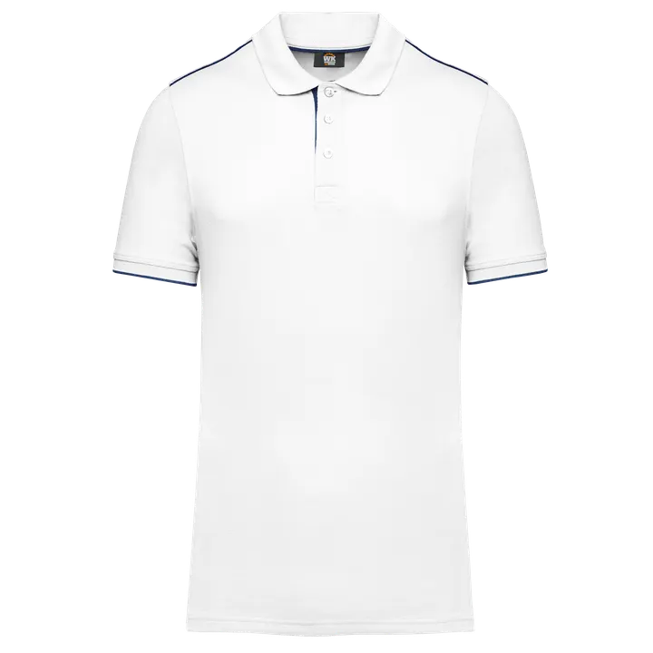 Polo Day To Day mit kontrastfarbenen, kurzen Ärmeln White / Navy