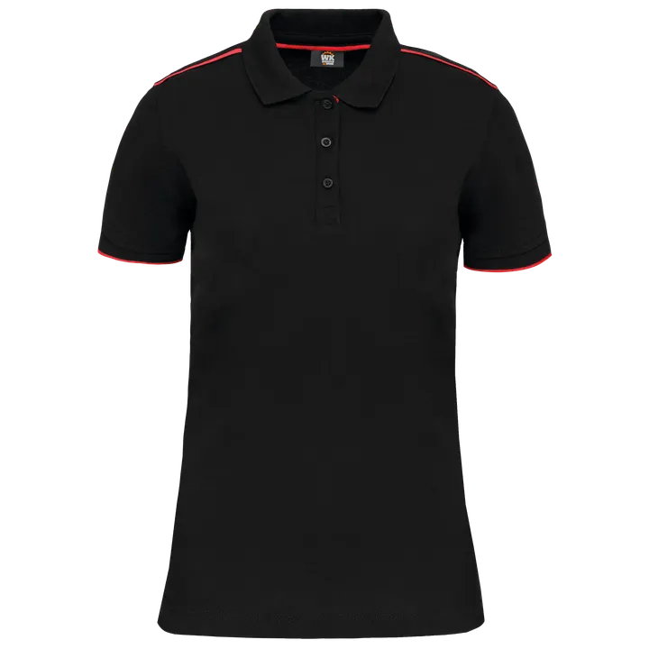 Polo Day To Day contrasté manches courtes femme Black / Red