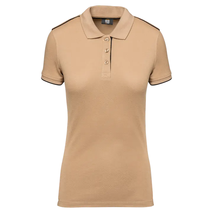 Polo Day To Day contrasté manches courtes femme Camel / Black