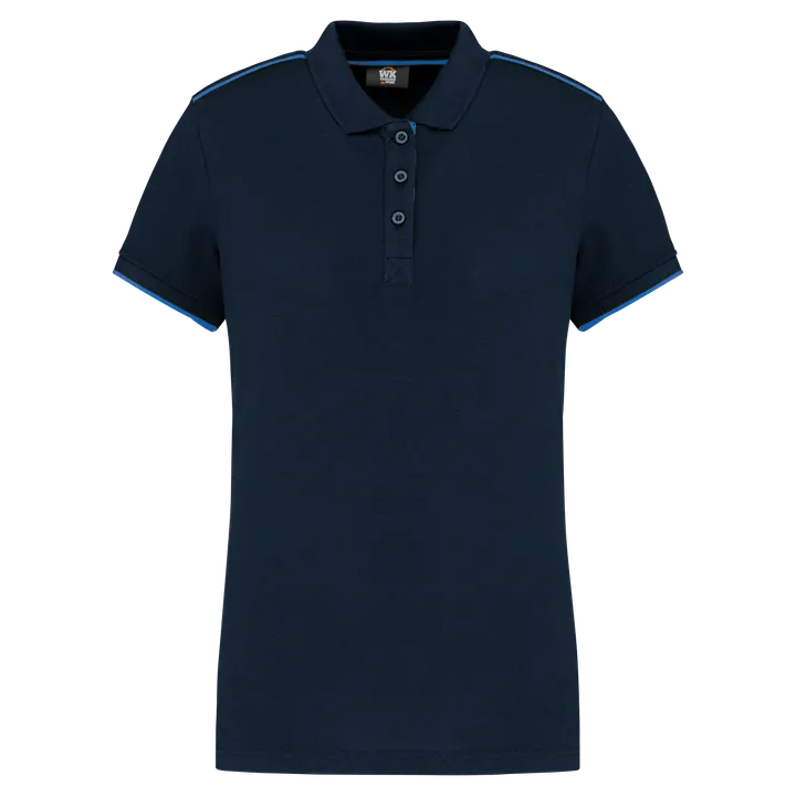 Polo Day To Day contrasté manches courtes femme Navy / Light Royal Blue