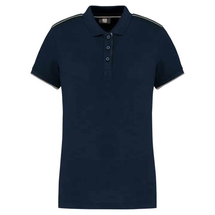 Polo Day To Day contrasté manches courtes femme Navy / Silver