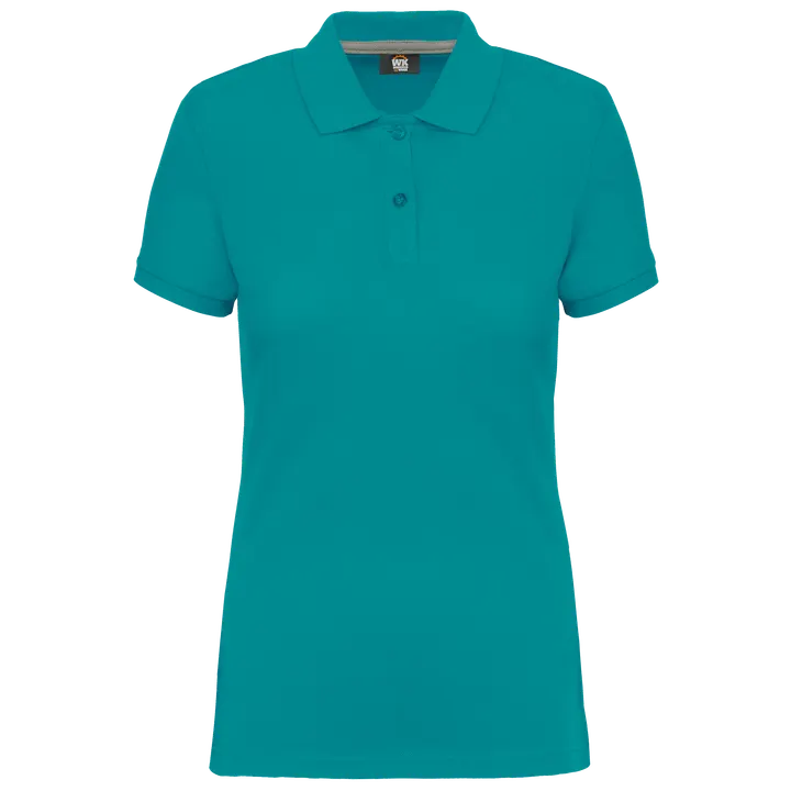Kurzarm-Polohemd für Damen Teal Blue