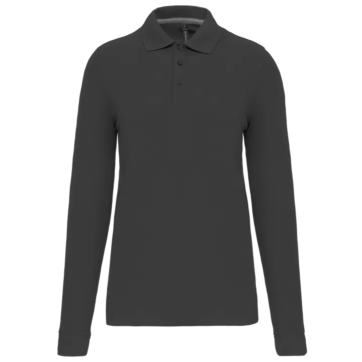 Polohemd mit langen Ärmeln Dark Grey
