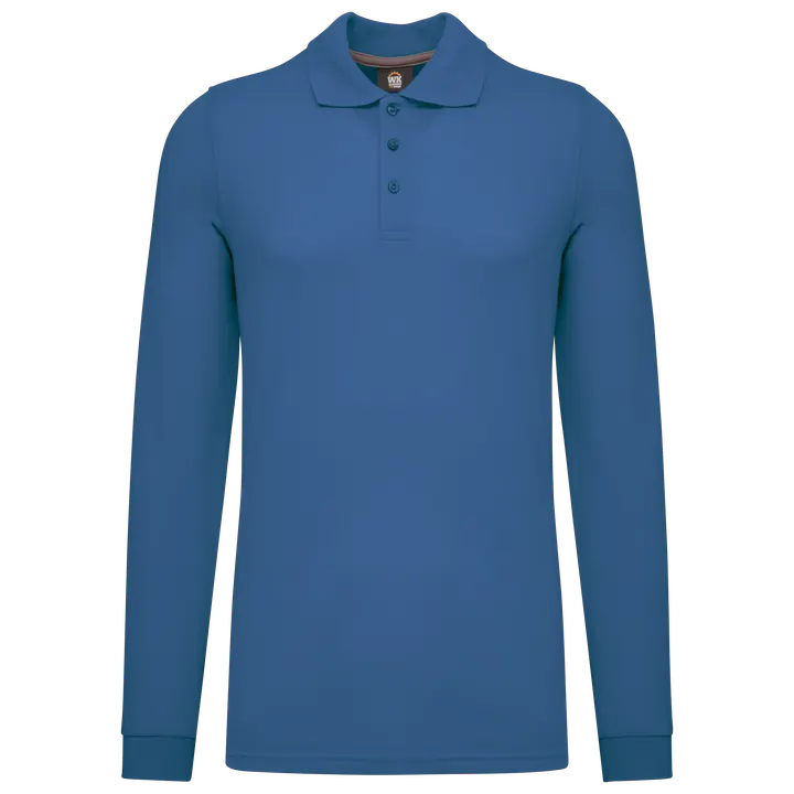 Polohemd mit langen Ärmeln Light Royal Blue