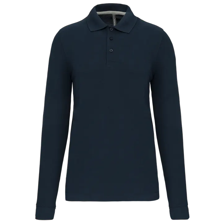 Polohemd mit langen Ärmeln Navy