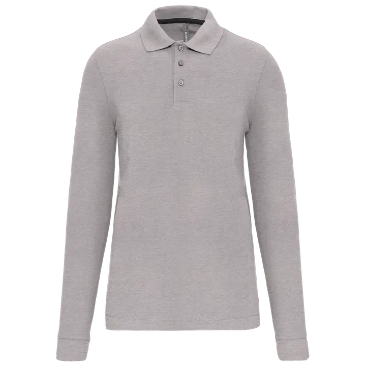 Polohemd mit langen Ärmeln Oxford Grey