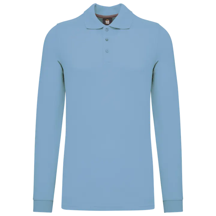 Polohemd mit langen Ärmeln Sky Blue