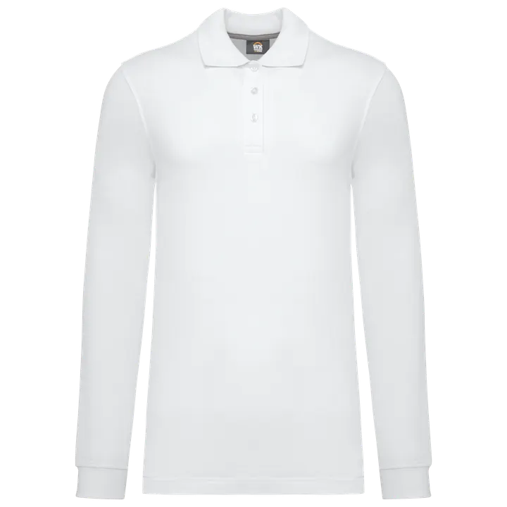 Polohemd mit langen Ärmeln White