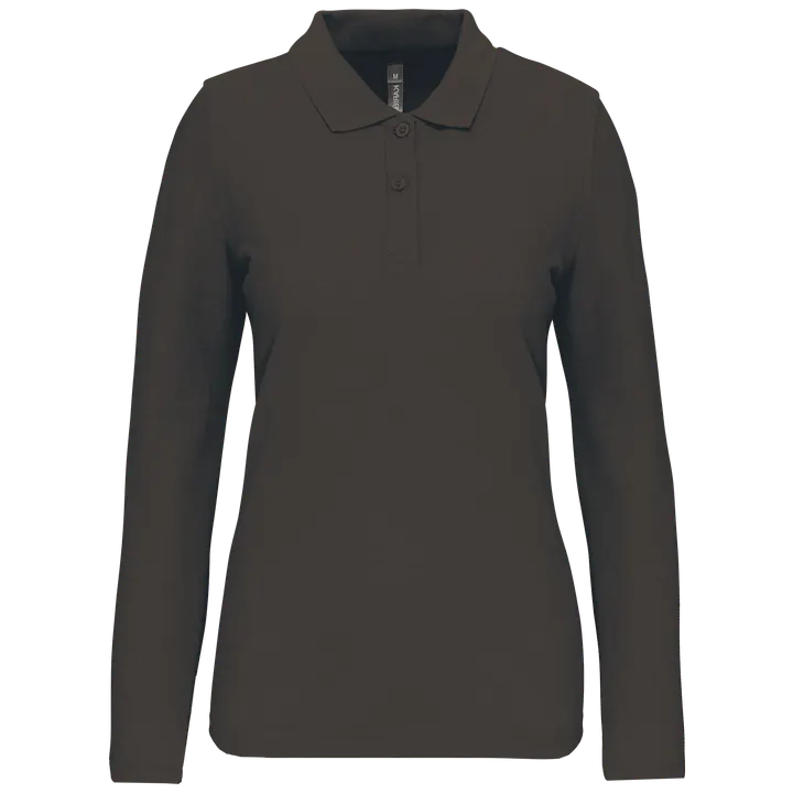 Langarm-Polohemd für Damen Dark Grey