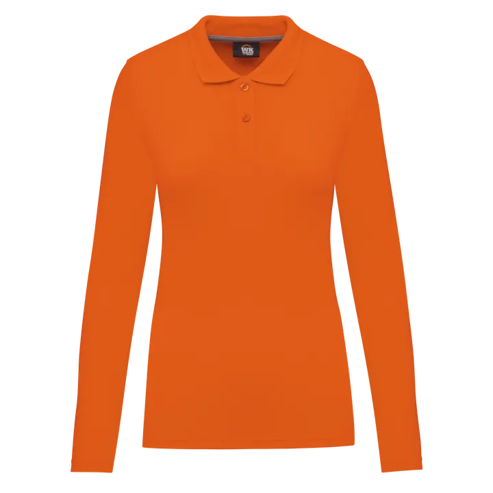 Langarm-Polohemd für Damen Orange