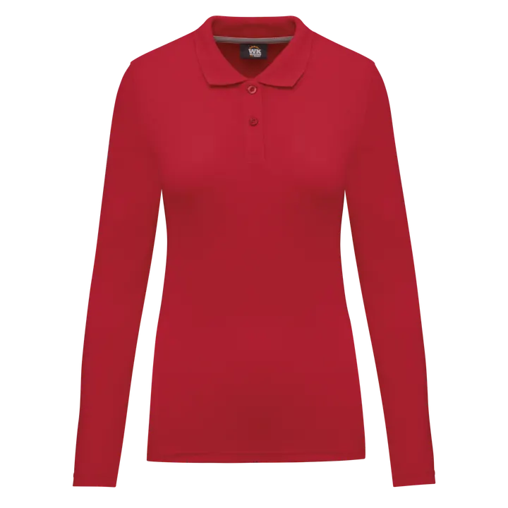 Langarm-Polohemd für Damen Red