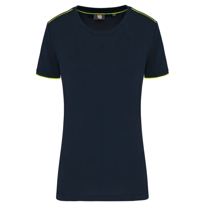 Damen-T-Shirt Day To Day mit kurzen Ärmeln Navy / Fluorescent Yellow