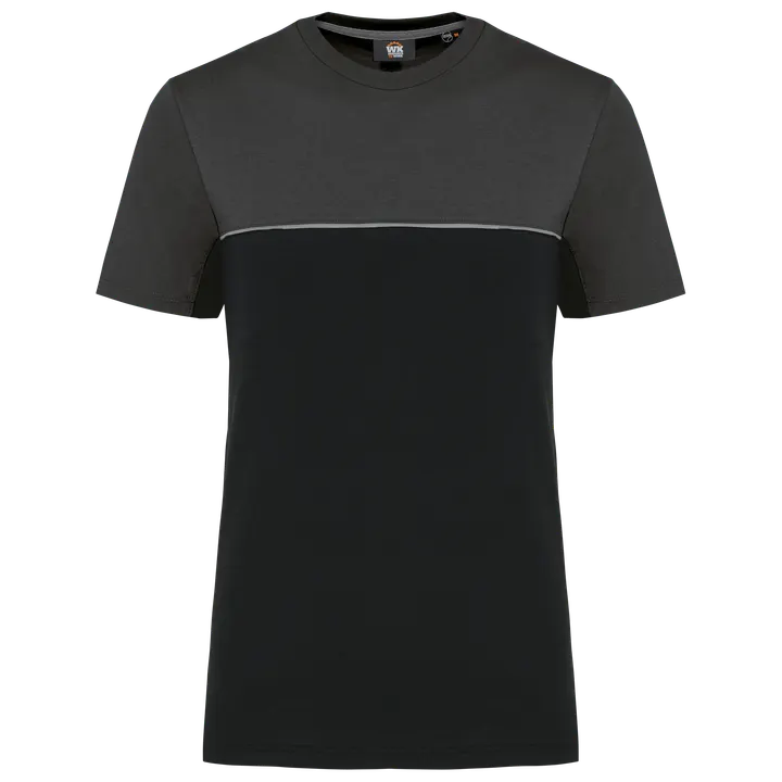 T-shirt bicolore écoresponsable manches courtes unisexe Black / Dark Grey