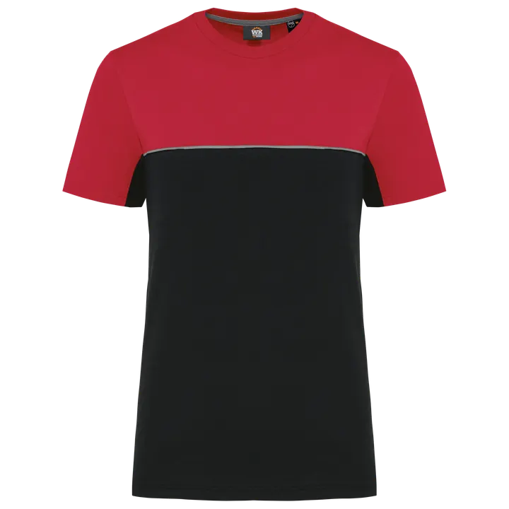 T-shirt bicolore écoresponsable manches courtes unisexe Black / Red