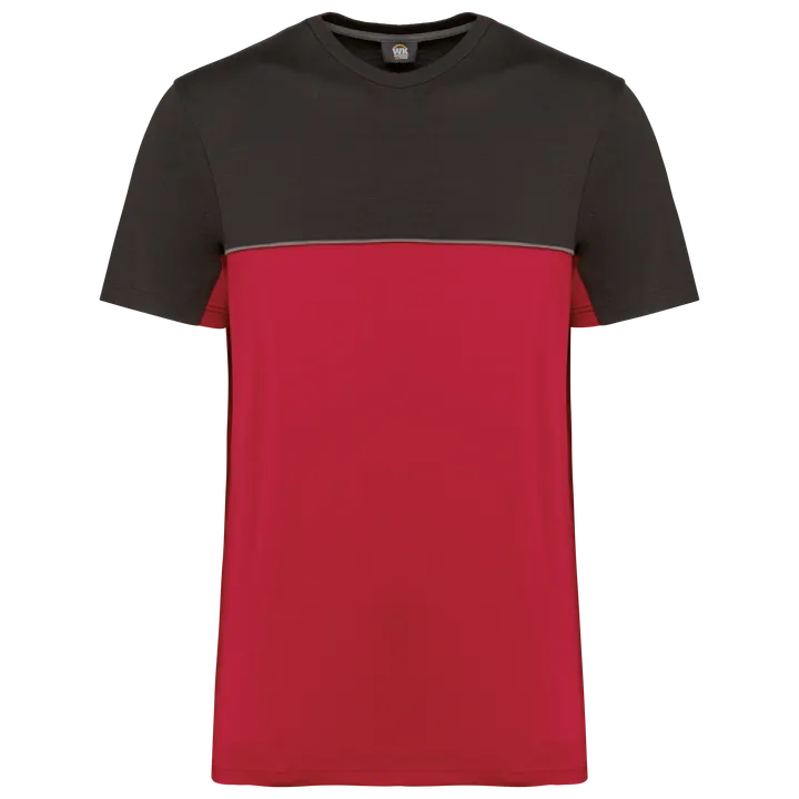 T-shirt bicolore écoresponsable manches courtes unisexe Red / Dark Grey