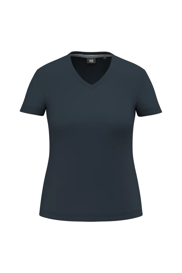 T-shirt écoresponsable col V antibactérien femme Navy