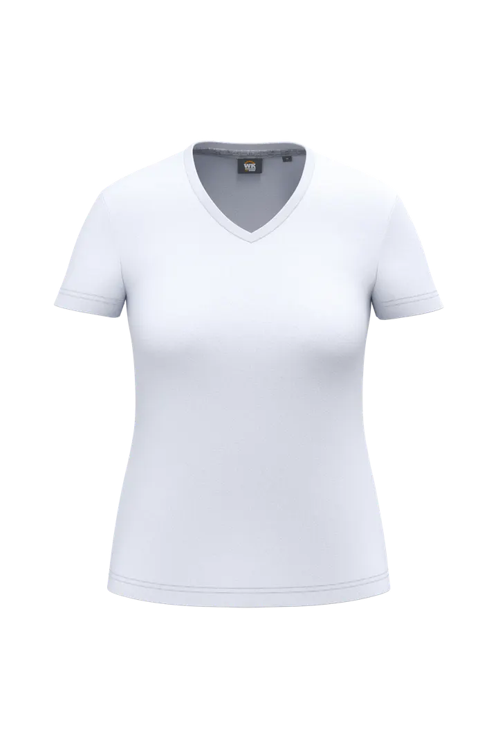 T-shirt écoresponsable col V antibactérien femme White