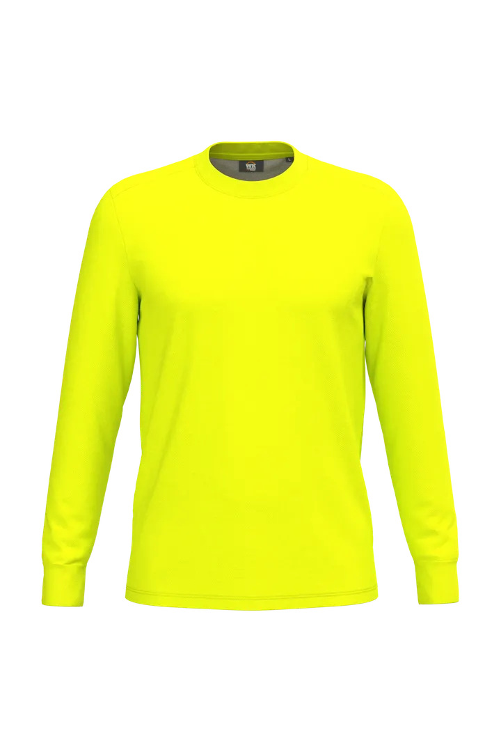 T-shirt unisexe écoresponsable manches longues coton/polyester Fluorescent Yellow