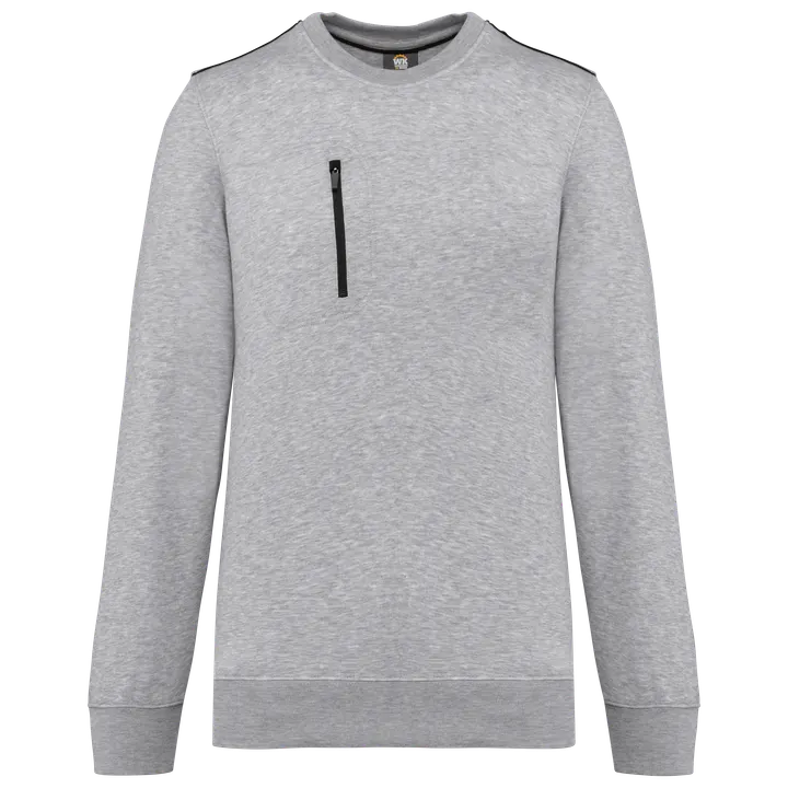 Day To Day Unisex-Sweatshirt mit kontrastfarbener zip Tasche Oxford Grey / Black