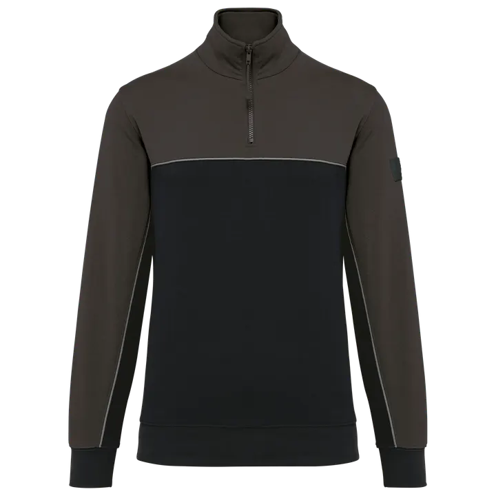 Umweltfreundliches Unisex-Sweatshirt mit Reißverschlusskragen Black / Dark Grey