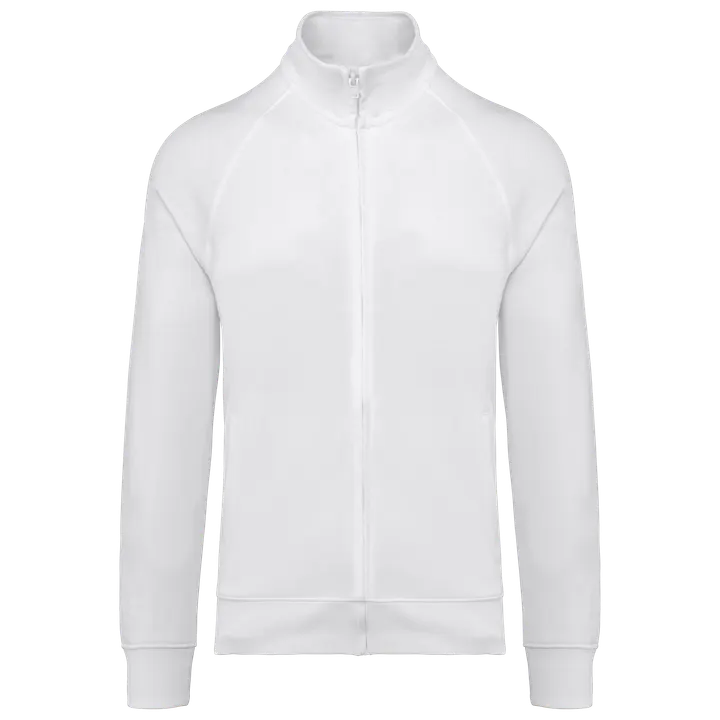 Veste molleton coton manches raglan unisexe White