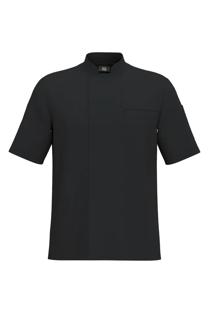 Umweltfreundliche Unisex-Kochjacke mit kurzen Ärmeln Black