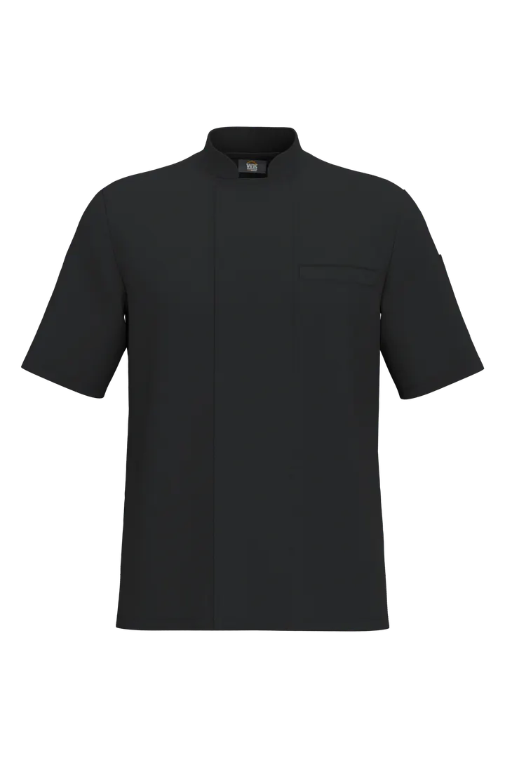 Veste de cuisine écoresponsable et respirante manches courtes unisexe Black