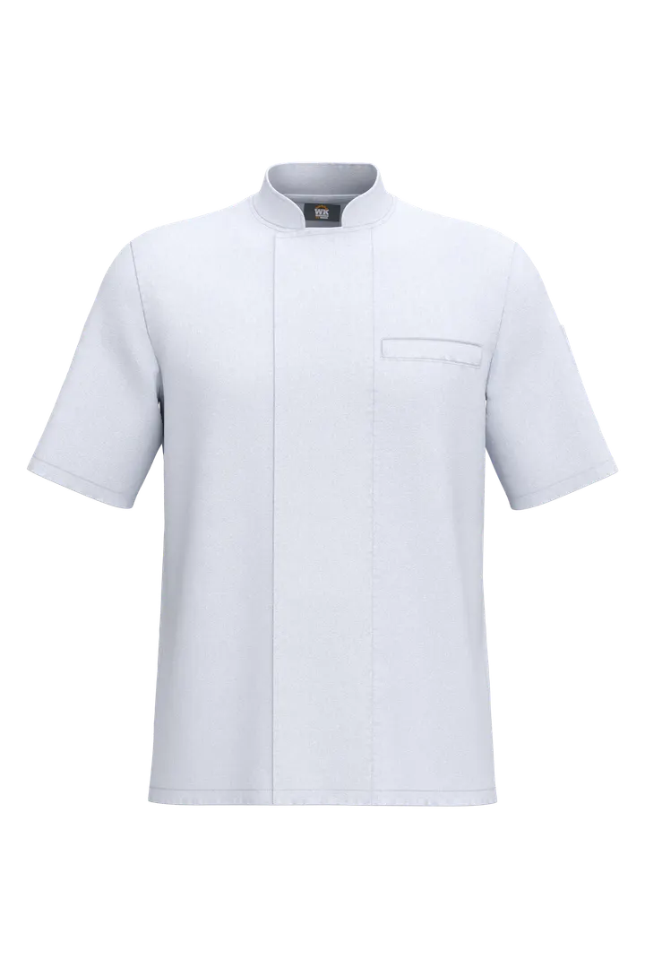 Veste de cuisine écoresponsable et respirante manches courtes unisexe White
