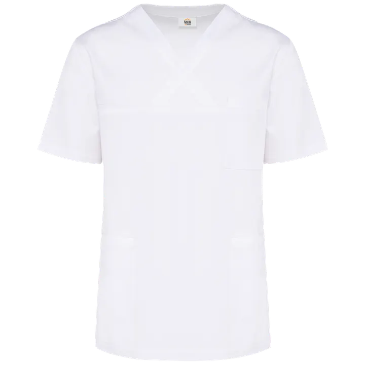 Tunique coton manches courtes unisexe White