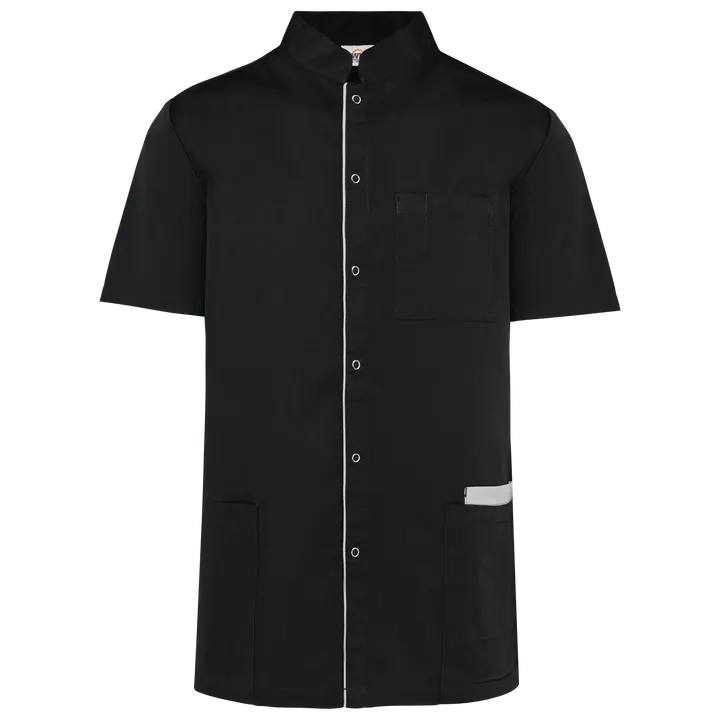 Blouse polycoton avec boutons-pression homme Black