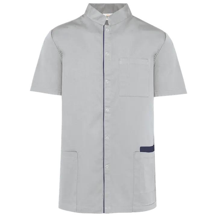 Blouse polycoton avec boutons-pression homme Snow Grey