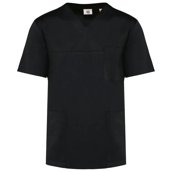 Kurzärmlige Unisex-Tunika aus Baumwollpolyester Black
