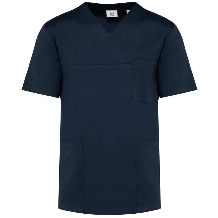 Kurzärmlige Unisex-Tunika aus Baumwollpolyester Navy