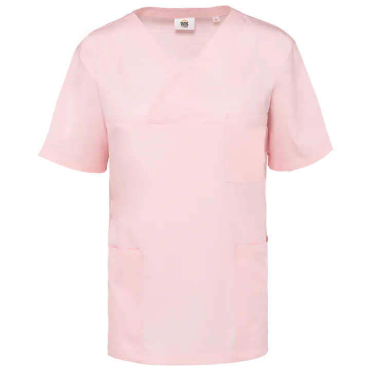 Kurzärmlige Unisex-Tunika aus Baumwollpolyester Pale Pink
