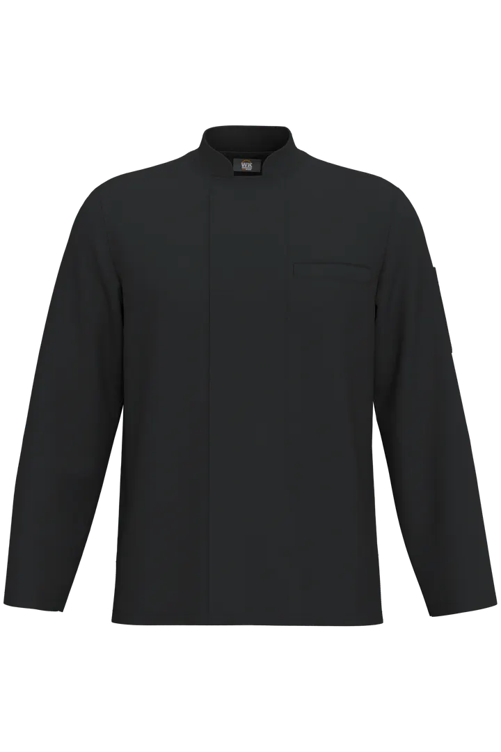 Veste de cuisine écoresponsable et respirante manches longues unisexe Black