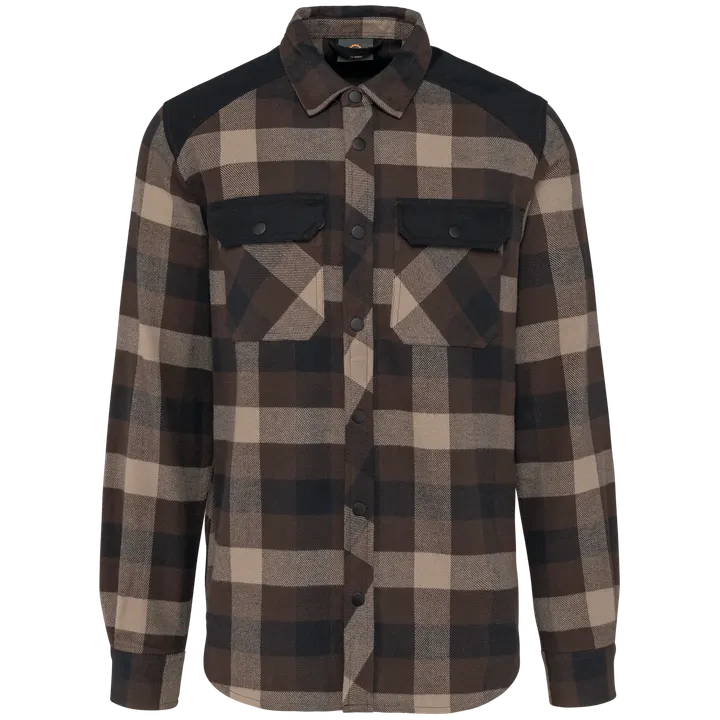 Karohemd mit Taschen, für Herren Chocolate / Dark Beige Checked / Black