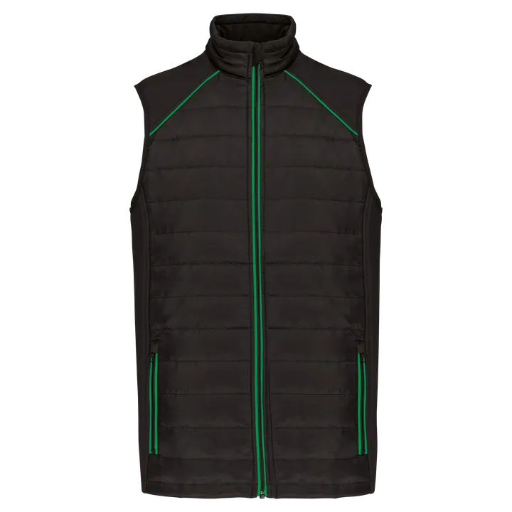 Bodywarmer Day To Day bi-matière unisexe Black / Kelly Green