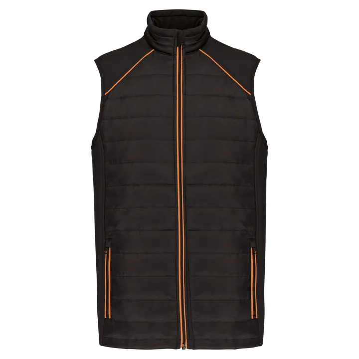 Bodywarmer Day To Day bi-matière unisexe Black / Orange
